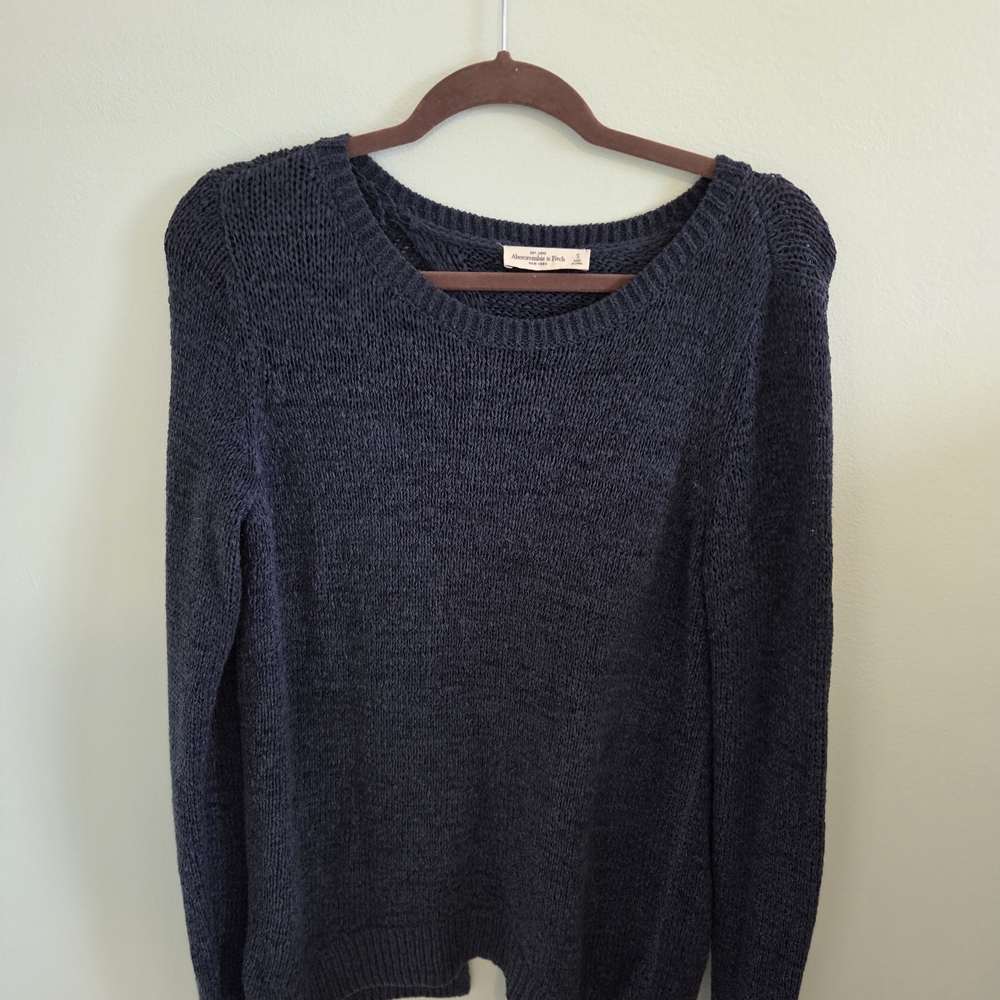 Abercrombie & Fitch Dark Blue Crew Neck Sweater